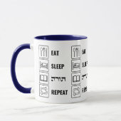 Eat Sleep Torah Herhalen - Joodse levensstijl Mok (Links)