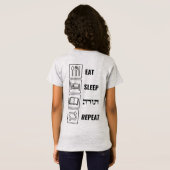 Eat Sleep Torah Herhalen - Joodse levensstijl T-shirt (Achterkant volledig)