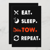 Eat Sleep Tow Herhaal TW Truck Driver Gift Save The Date (Voorkant / Achterkant)