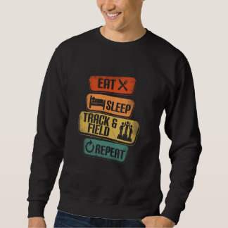 Eat Sleep Track & Field Herhaal Grappig Track & Fi Trui