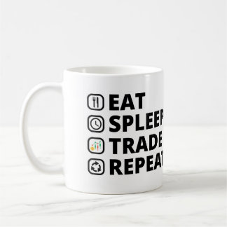 Eat Sleep Trade herhalen. Forex Trading Gifts Koffiemok