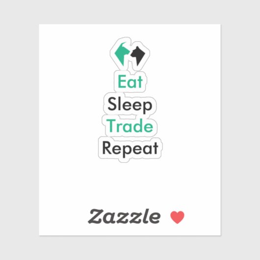 Eat Sleep Trade Herhalen Sticker (Vel)