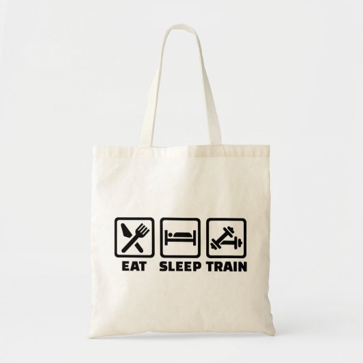 Eat Sleep Train Bodybuilding Tote Bag (Voorkant)