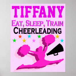 EAT SLEEP TRAIN CHEERLEADEREND GEPERSONALISEERD PO POSTER