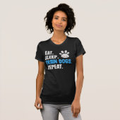 Eat Sleep Train Dogs Herhalen T-shirt (Voorkant volledig)