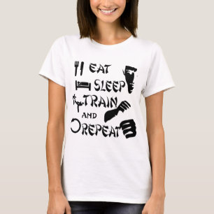 Eat Sleep Train Herhaal MMA Karate Martial Arts # T-shirt