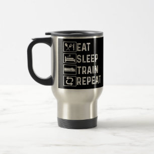 Eat Sleep Train Herhalen Diesel Train Railroad Lov Reisbeker