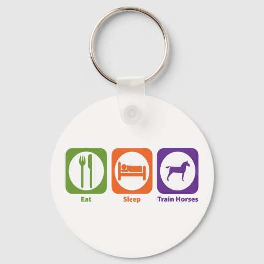 Eat Sleep Train Horses Sleutelhanger (Voorkant)