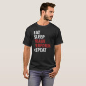 Eat Sleep Train Perform Repeat Aerial Silks T-shirt (Voorkant volledig)