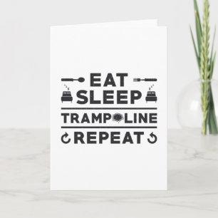 Eat Sleep Trampoline Herhaal trampolining Gymnast Kaart