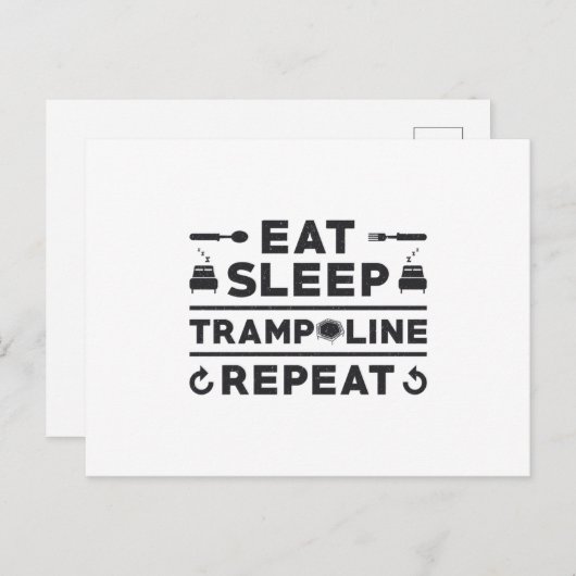 Eat Sleep Trampoline Repeat Trampolining Gymnast Briefkaart (Voorkant / Achterkant)