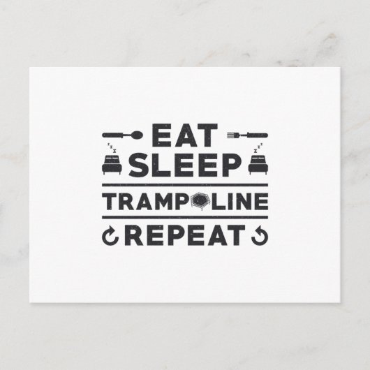 Eat Sleep Trampoline Repeat Trampolining Gymnast Briefkaart (Voorkant)