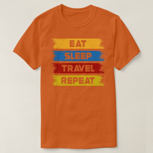Eat Sleep Travel Herhalen T-shirt (Design voorkant)