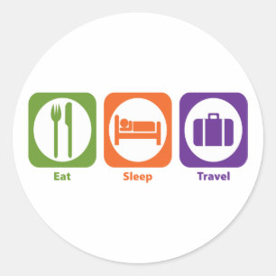 Eat Sleep Travel
 Ronde Sticker