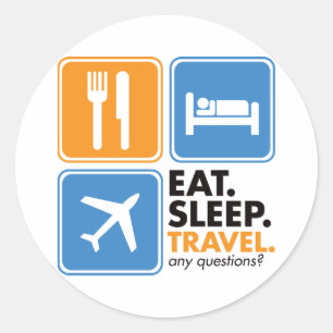 Eat Sleep Travel Ronde Sticker