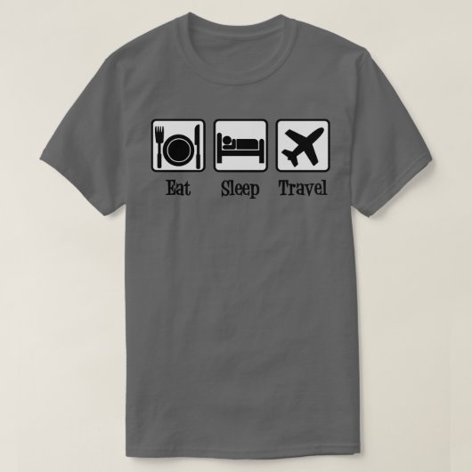 Eat Sleep Travel T-shirt (Design voorkant)