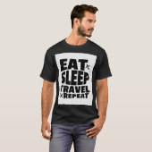 Eat Sleep Travel T-shirt (Voorkant volledig)