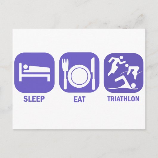Eat Sleep Triathlon Briefkaart (Voorkant)