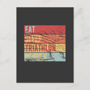 Eat Sleep Triathlon Herhalen Briefkaart
