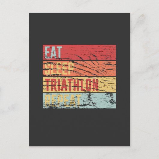 Eat Sleep Triathlon Herhalen Briefkaart (Voorkant)