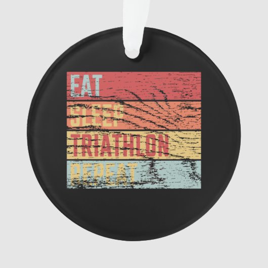 Eat Sleep Triathlon Herhalen Ornament (voorkant)