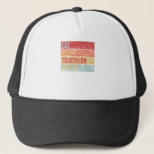 Eat Sleep Triathlon Herhalen Trucker Pet (Voorkant)