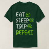 Eat Sleep Trip Herhalen T-shirt (Design voorkant)