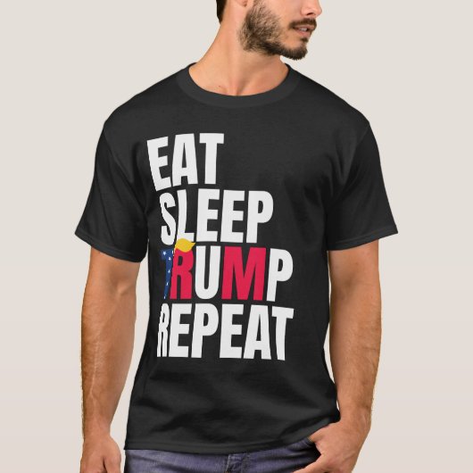 Eat Sleep Trump Herhaal President Trump herverkiez T-shirt (Voorkant)