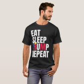 Eat Sleep Trump Herhaal President Trump herverkiez T-shirt (Voorkant volledig)