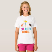 Eat Sleep Tumble Cute Gymnastiek T-shirt (Voorkant volledig)