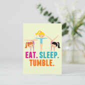 Eat Sleep Tumble Gymnastiek Briefkaart (Staand voorkant)