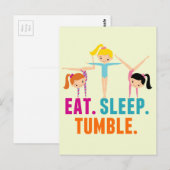 Eat Sleep Tumble Gymnastiek Briefkaart (Voorkant / Achterkant)