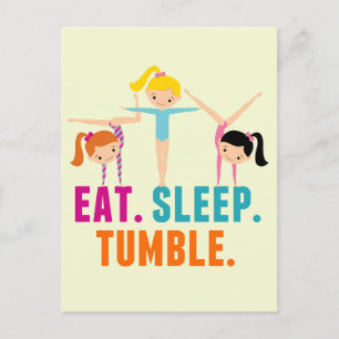 Eat Sleep Tumble Gymnastiek Briefkaart