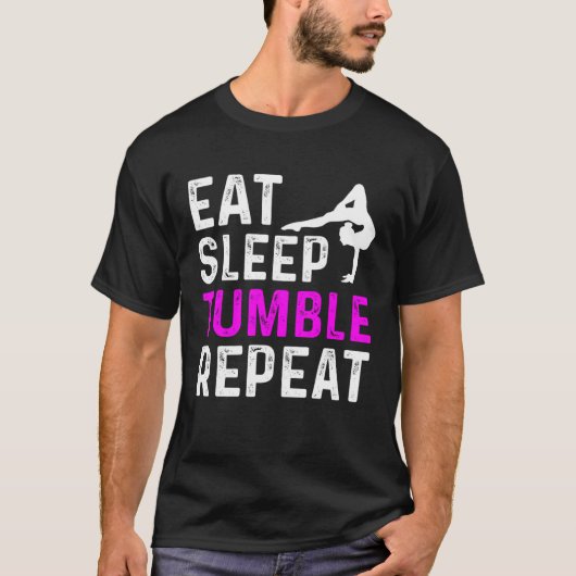 Eat Sleep Tumble Repeat Gymnastics Gymnast T-shirt (Voorkant)