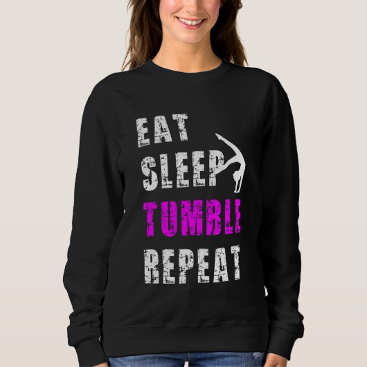 Eat Sleep Tumble Repeat Gymnastics Gymnast Trui (Voorkant)