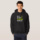 Eat Sleep Tumble Repeat Gymnastics Player Life Rou Hoodie (Voorkant volledig)