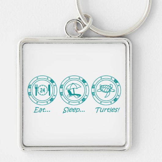 Eat Sleep Turtles! Sleutelhanger (Voorkant)