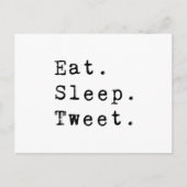 Eat Sleep Tweet Briefkaart (Voorkant)