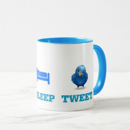 Eat Sleep Tweet Mok (Voorkant rechts)