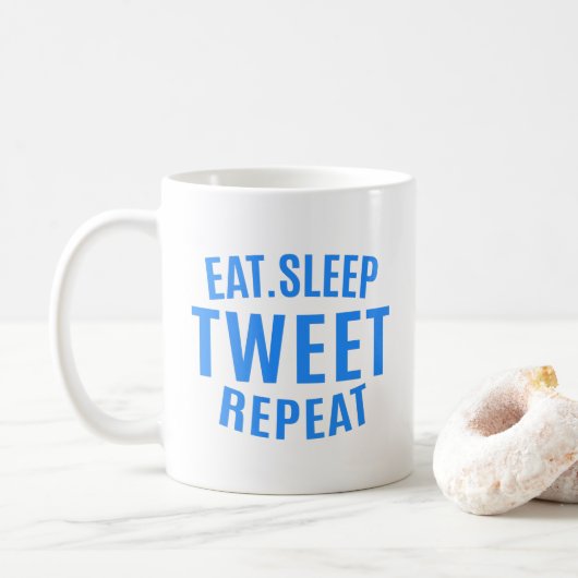 Eat Sleep Tweet Repeteren Koffiemok (Met donut)