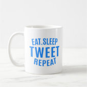 Eat Sleep Tweet Repeteren Koffiemok (Links)