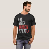 Eat Sleep Ukulele Repat T-shirt (Voorkant volledig)