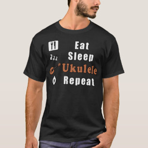 Eat Sleep Ukulele Repat T-shirt