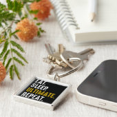 Eat Sleep Ultimate Frisbee Sport Herhaal Sleutelhanger (Zijkant)