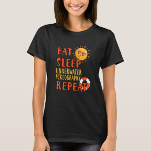 Eat Sleep Underwater Video ography Herhaal onderwa T-shirt