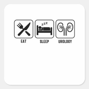 Eat. Sleep. Urology Vierkante Sticker