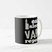 Eat Sleep Vape Herhalen Funny Vaper Coffee Mok (Voorkant rechts)
