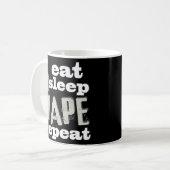 Eat Sleep Vape Herhalen Funny Vaper Coffee Mok (Voorkant links)
