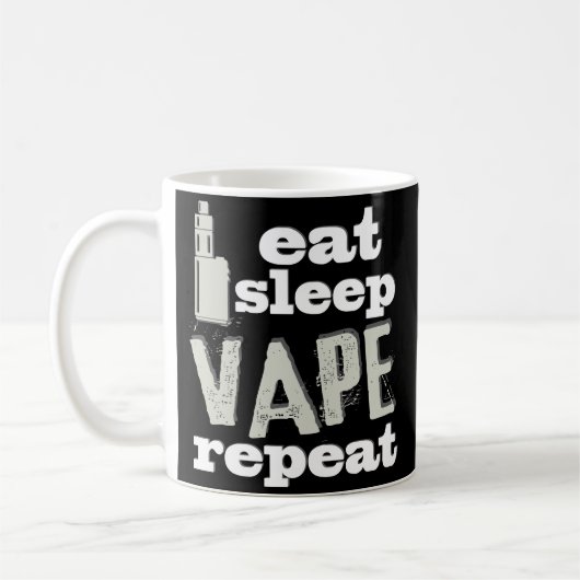 Eat Sleep Vape Herhalen Funny Vaper Coffee Mok (Links)