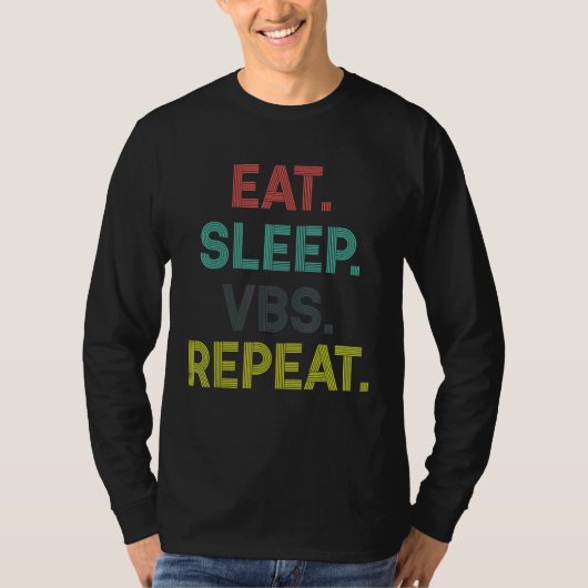 Eat Sleep VBS Repeat Vacation Bible School Kids T-shirt (Voorkant)